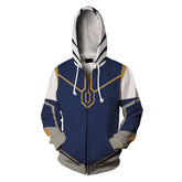 TV Ahsoka Tano Adult Cosplay Blue Printed Hoodie Hooded Sweatshirt Casual Zip Up Hoodie